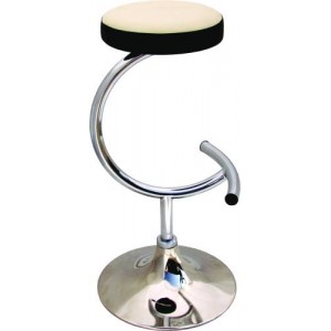 TABOURET GAMA ( Rev&ecirc;tements:Cuir V&eacute;ritable Base:Base Chrom&eacute;)